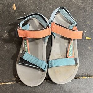 Columbia Blue and Orange Sandals